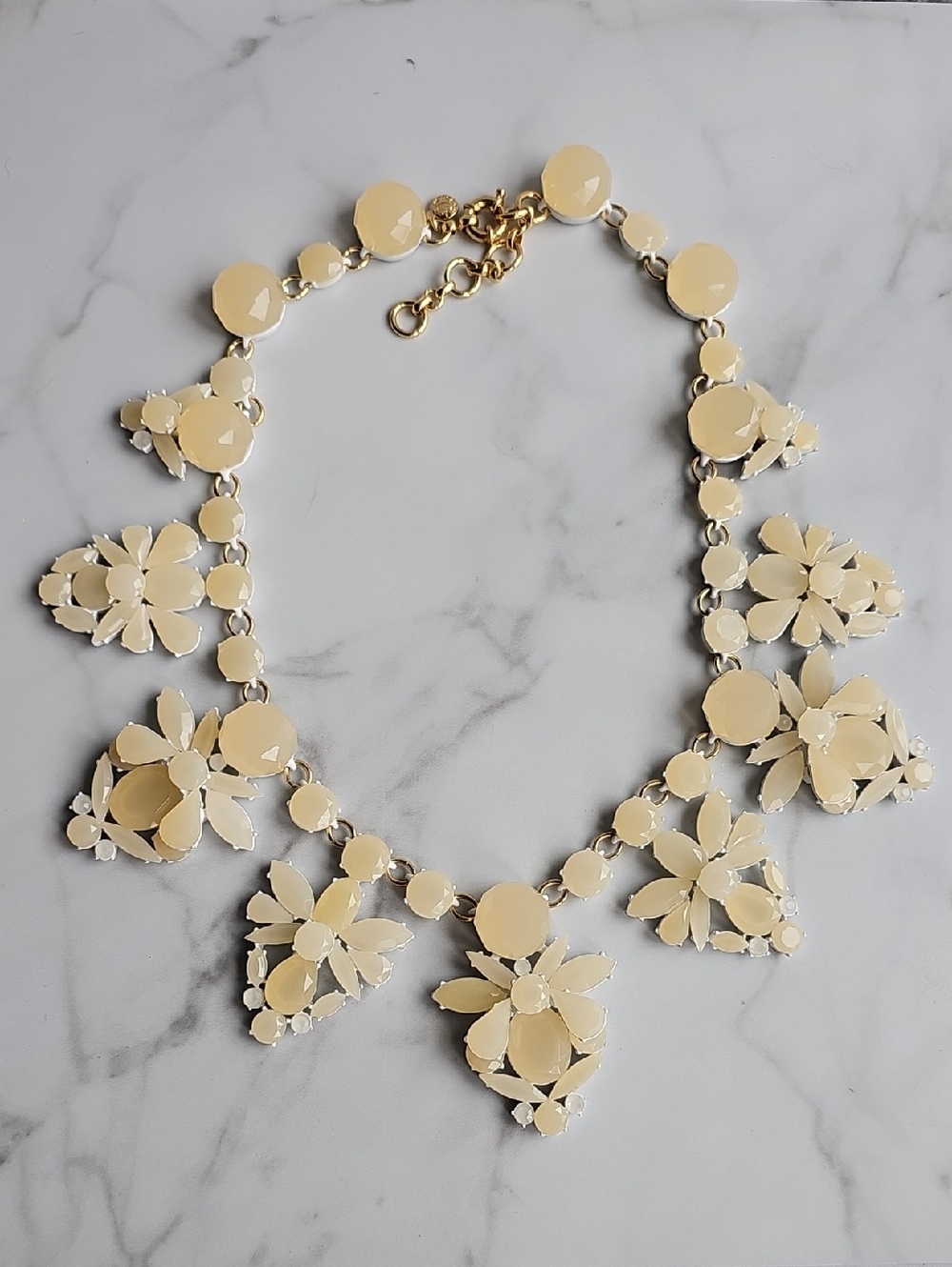 J. Crew Cream Floral Cluster Statement Necklace